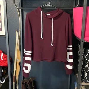 Forever 21 Maroon crop hoodie. Size s